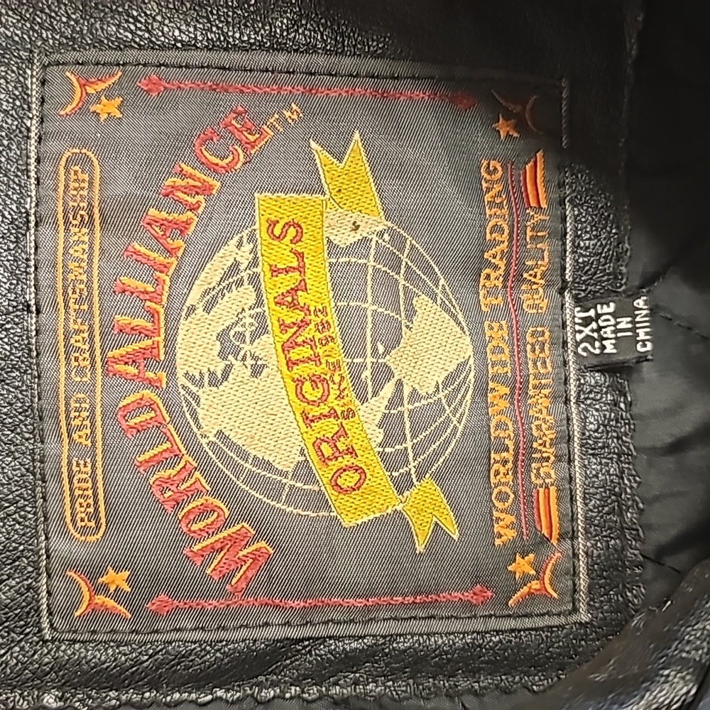 World Alliance Men's Leather Jacket, Size 2X Tall, Color Black - Picture 5 of 5